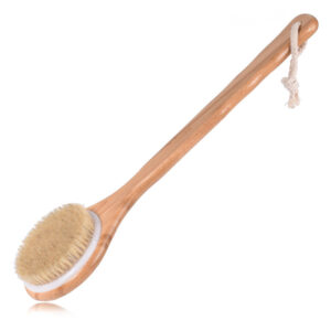Kisaru Long-Handled Bath Brush – Natural Wooden Body Scrubber